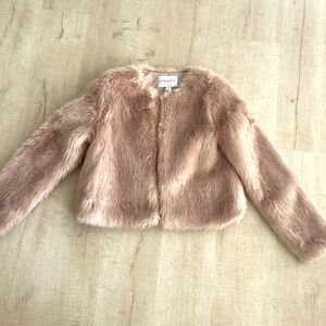 Faux fur coat (very light lavender/grey)